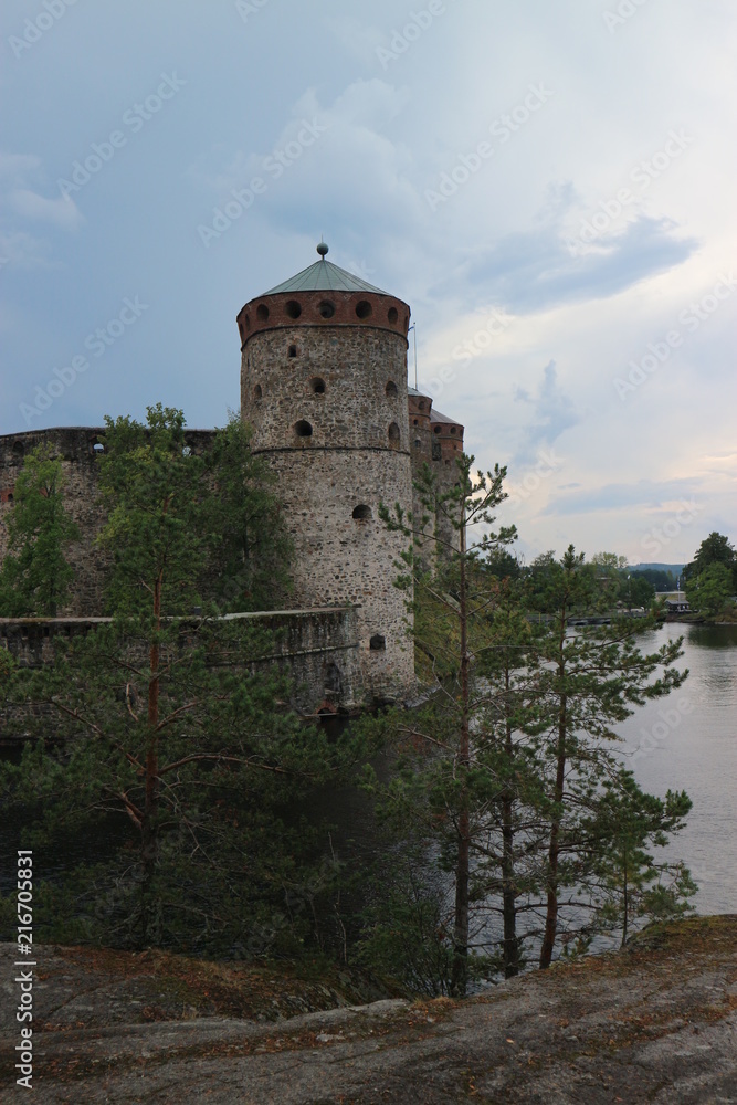 View to Olavinlinna fortress, Savonlinna, Finland