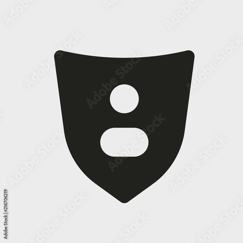 Man with shield, insurance icon, vector illustration eps10. Glyph icon solid style.