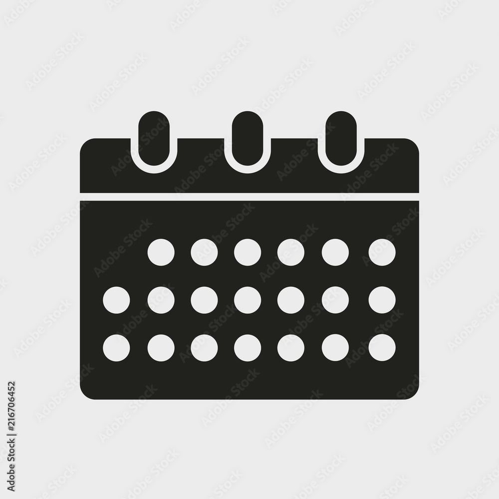 Calendar Isolated Icon. Glyph icon solid style. Calendar Isolated Icon. Glyph icon solid style.