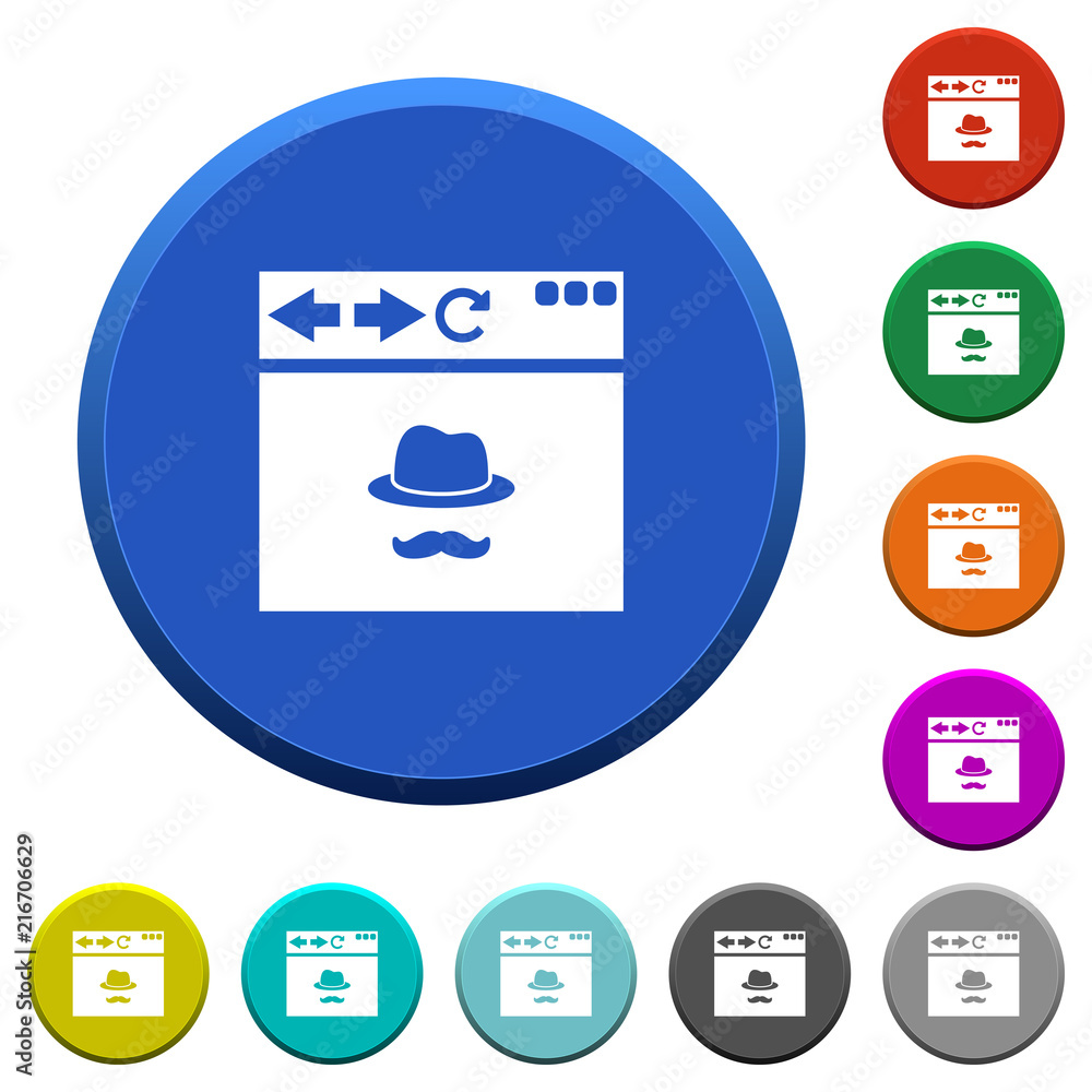 Browser incognito window beveled buttons Browser incognito window beveled buttons