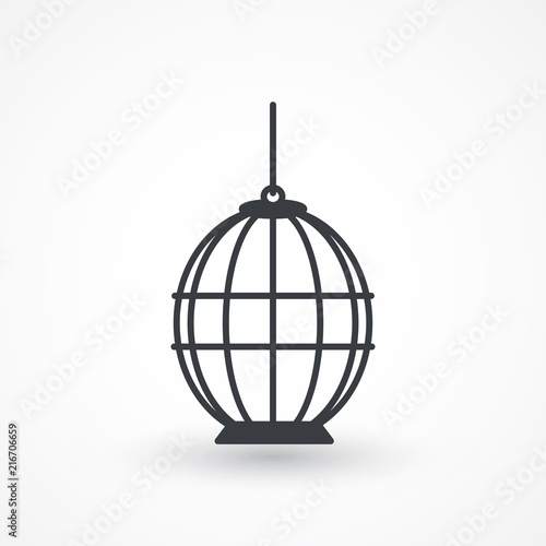 Bird Cage vector icon. Lost of freedom symbol. Trapped sign