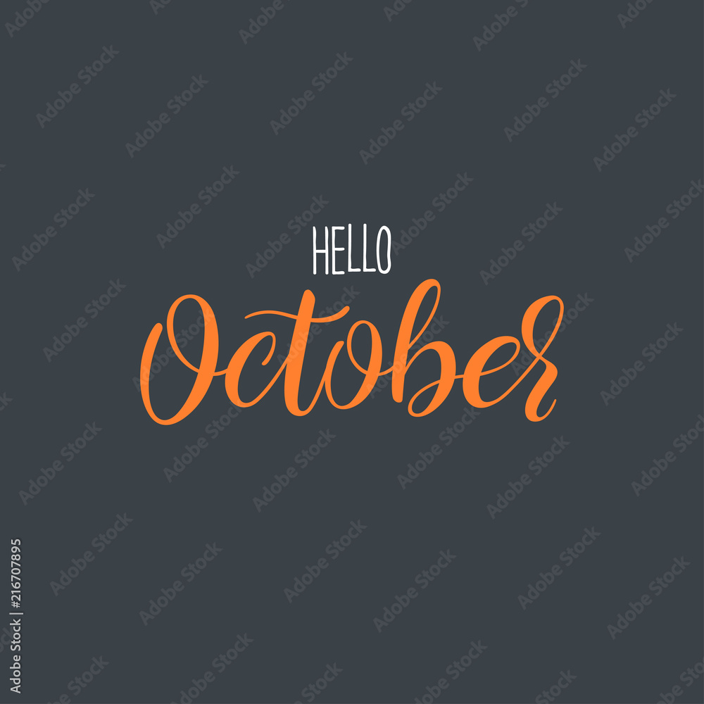 Hello October calligraphy