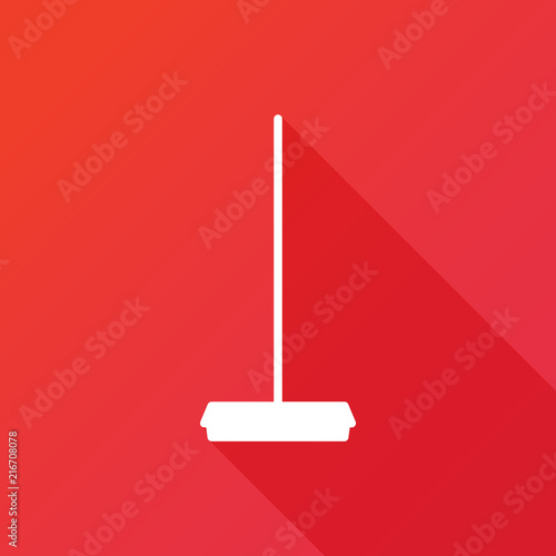 Broom vector icon. Household floor cleaner symbol. Home hygiene sign