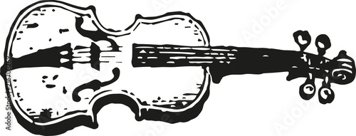 Canvas Print vintage violin icon