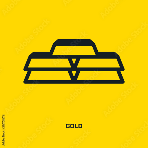 Business Trading Finance Trade Outlined Line Vector Icon Illustration Gold golden silver bar