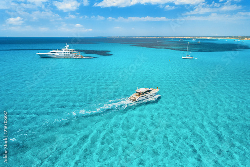 Yacht on the azure seashore...