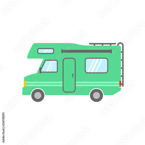 Camper | green vector icon