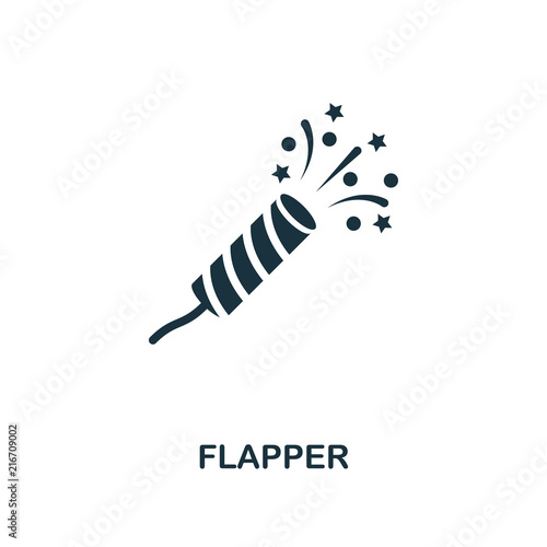 Flapper With Confetti creative icon. Simple element illustration. Flapper With Confetti concept symbol design from party icon collection. Perfect for web design, apps, software, print.