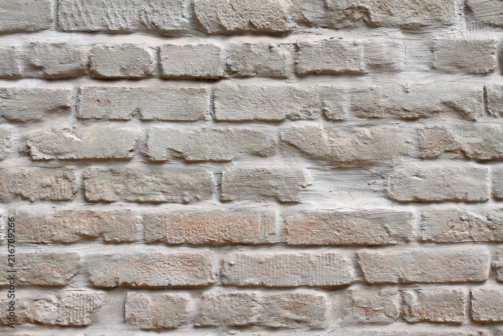 Fototapeta premium Brick wall painted in pastel color as background, texture