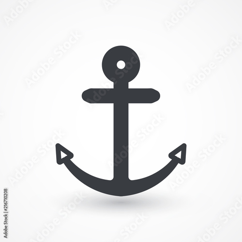 Anchor vector icon. Nautical drogue sign. Sea and sailing symbol. Security icon. Travel sign