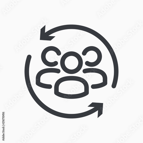 Customer icon. Customer Retention, Returning Clients Vector Glyph Icon, Linear Style. Return sign. Managed care. Customer relationship. Practice management