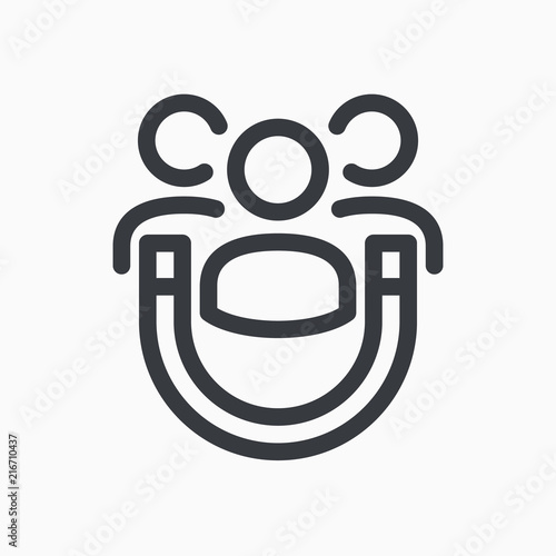 Customer icon. Customer Retention, Returning Clients Vector Linear Icon