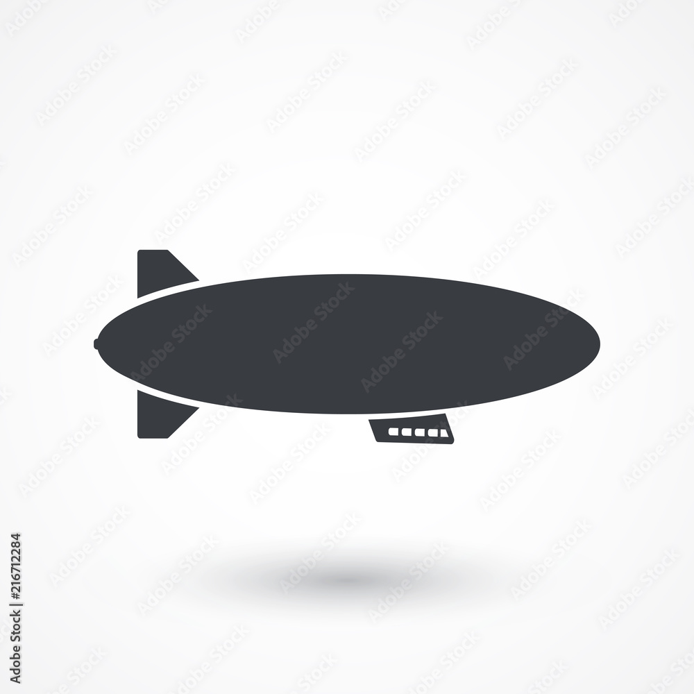 Airship Zeppelin vector icon. Flight transport symbol Airship Zeppelin vector icon. Flight transport symbol