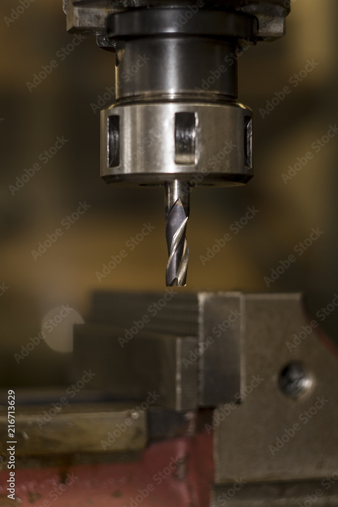 Milling mill drill cut cutting bit with vice for processing metal steel aluminum or plastic in a workshop Milling mill drill cut cutting bit with vice for processing metal steel aluminum or plastic in a workshop