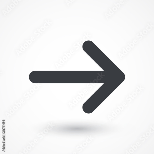 Arrow right sign line vector icon. Direction sign