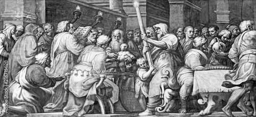 PARMA, ITALY - APRIL 16, 2018: The fresco The Circumcision of Jesus in Duomo by Lattanzio Gambara (1567 - 1573).
