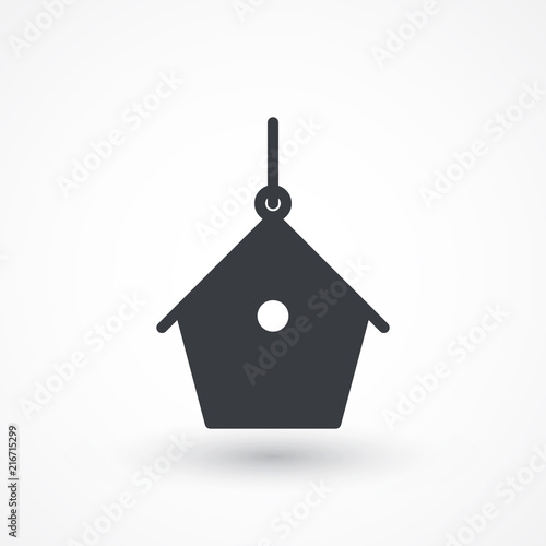 Bird House vector icon. Shelter symbol