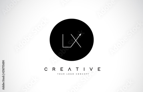 LX L X Logo Design with Black and White Creative Text Letter Vector.