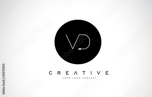 VD V D Logo Design with Black and White Creative Text Letter Vector.