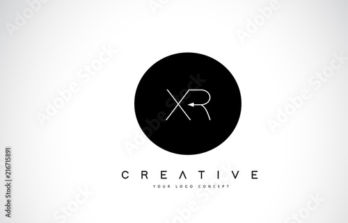 XR X R Logo Design with Black and White Creative Text Letter Vector.