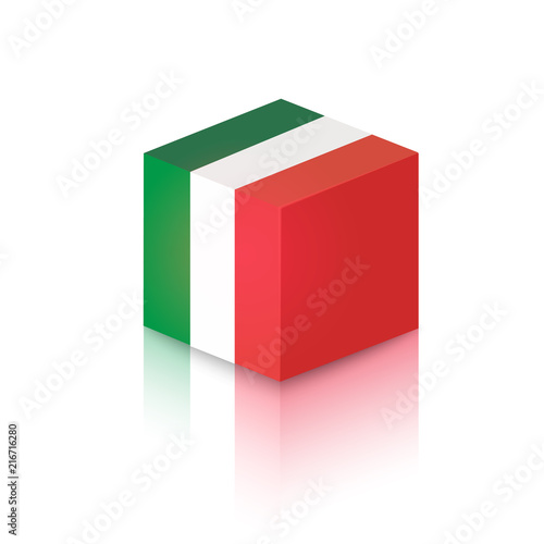 Cube in colors of Italian N...