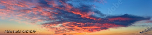 incredible cloud bright colors / panorama of the evening sky natural landscape