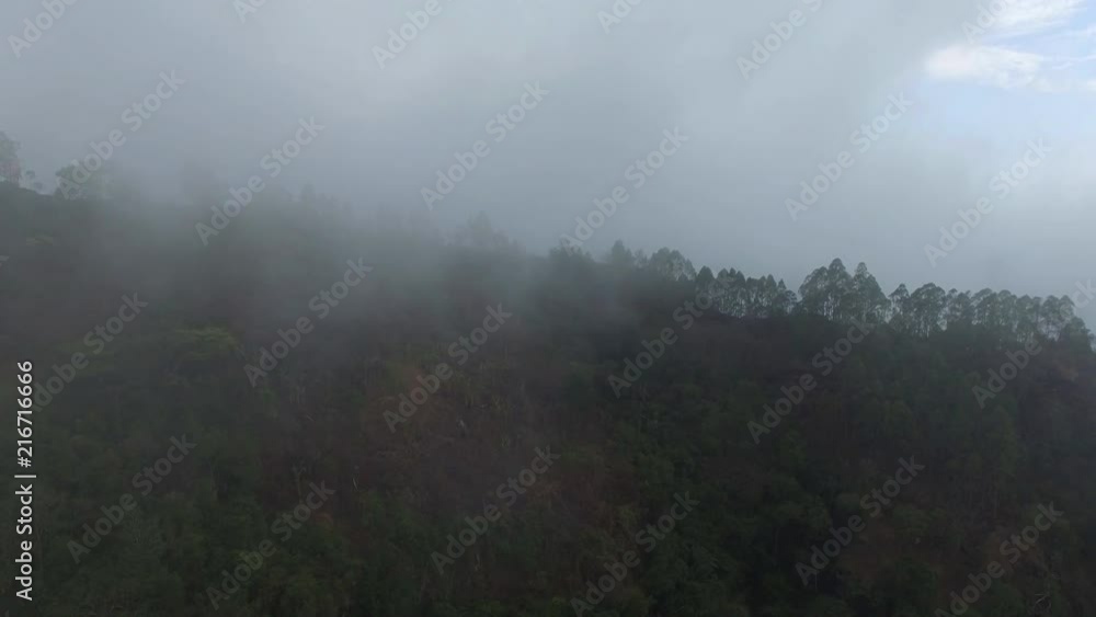 Aerial view of foggy forest. Flores island in Indonesia. Aerial view of foggy forest. Flores island in Indonesia.