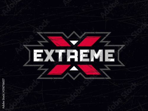 Modern professional vector emblem extreme in black theme photo