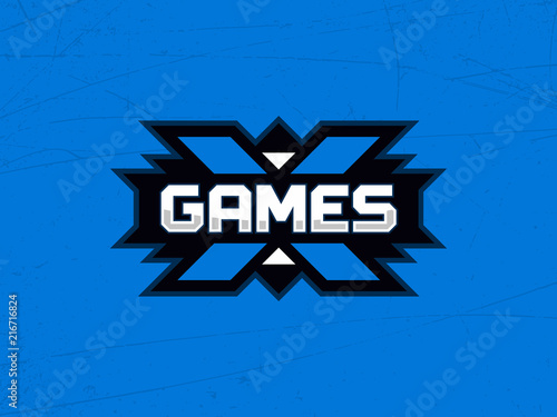 Modern professional vector emblem extreme games in blue theme