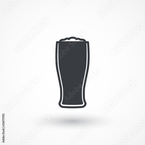 Beer sign line vector icon. Glass of alcohol drink sign. Brewery symbol