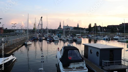 Boats in the harbor photo