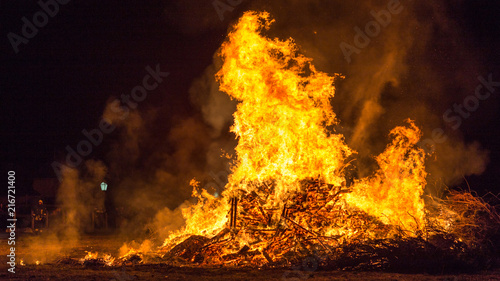 Wallpaper Mural Fire flames with sparks and ember on black background Torontodigital.ca
