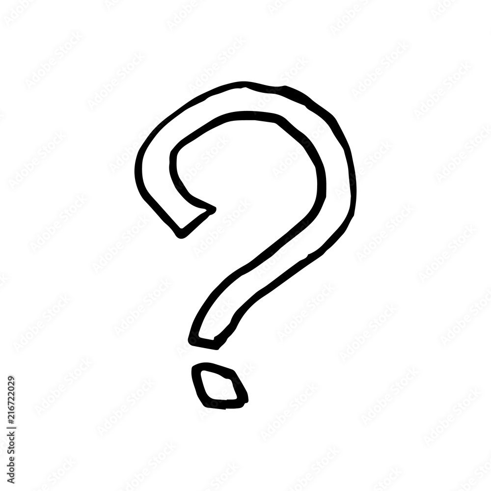 Hand Drawn question mark doodle. Sketch style icon. Decoration