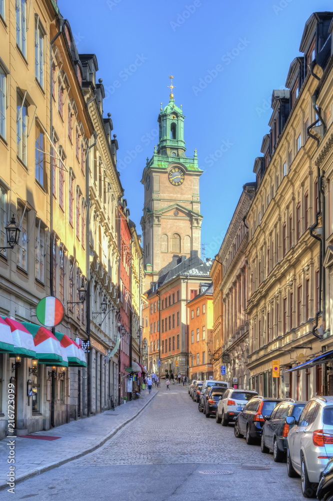 Narrow streets of Stockholm old town (Gamla Stan), Sweden