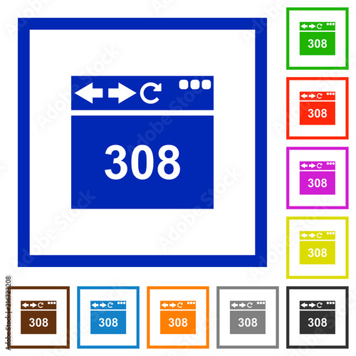 Browser 308 Permanent Redirect flat framed icons