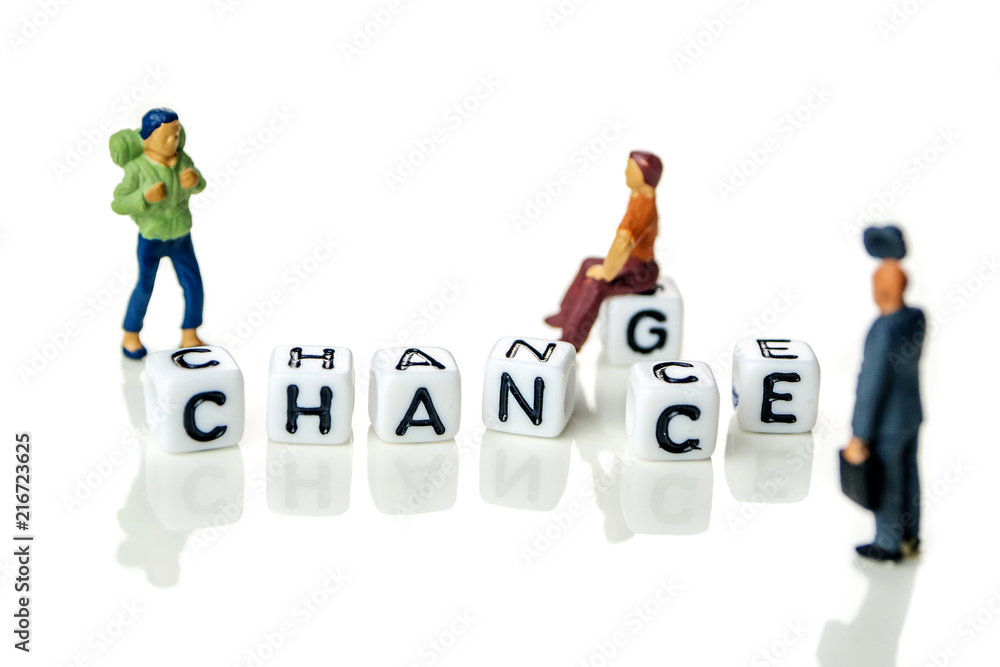 Changing white cubes with word Changing white cubes with word