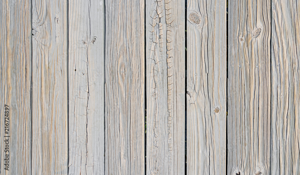 Rustic weathered wood surface with long boards lined up. Wooden planks on a wall or floor with grain and texture. Multicolor background with light bleached flat neutral tones. Rustic weathered wood surface with long boards lined up. Wooden planks on a wall or floor with grain and texture. Multicolor background with light bleached flat neutral tones.