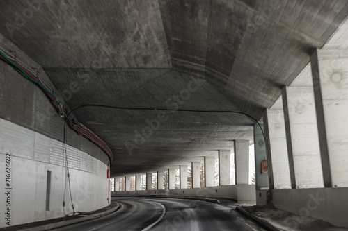 Concrete tunnel architecture.