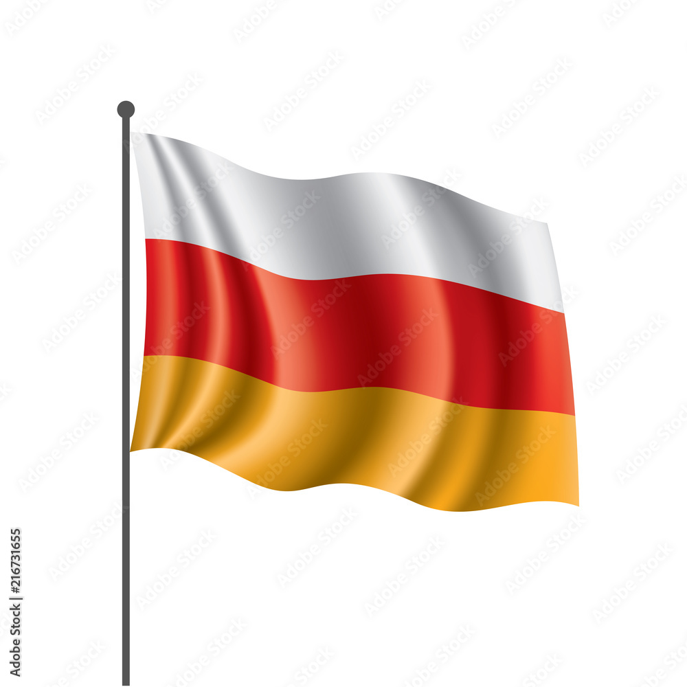 Naklejka premium South Ossetia flag, vector illustration