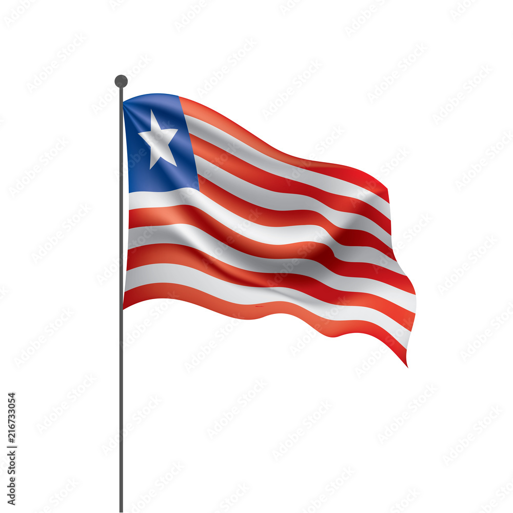 Fototapeta premium Liberia flag, vector illustration