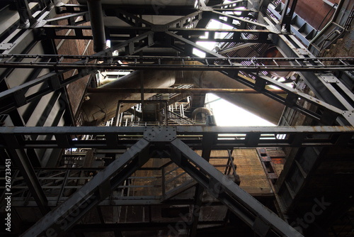 Wallpaper Mural Detail of old rusty structural industrail factory. Concrete and steel structure of abandon former ironworks. Interior of rusty abandon factory atmosphere. Torontodigital.ca