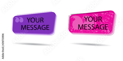 Vector set quotation template in quotes. Vector banner with frame and quotes.