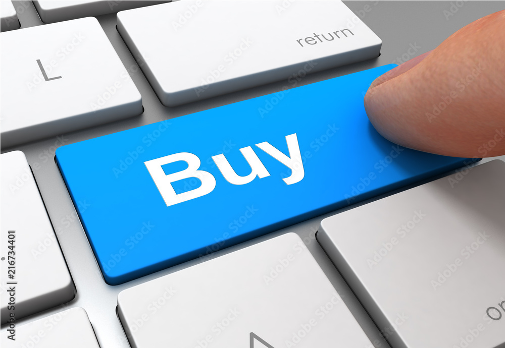 Fototapeta premium buy button concept 3d illustration