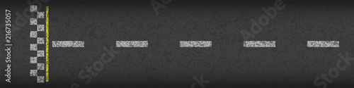 Finish line racing background top view. Art design. Grunge textured on the asphalt road. Abstract concept graphic element. Vector illustration.