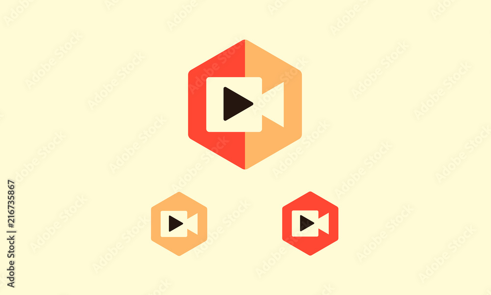 video record icon in flat design style. vector icon button video record icon in flat design style. vector icon button