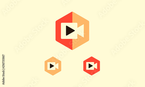 video record icon in flat design style. vector icon button