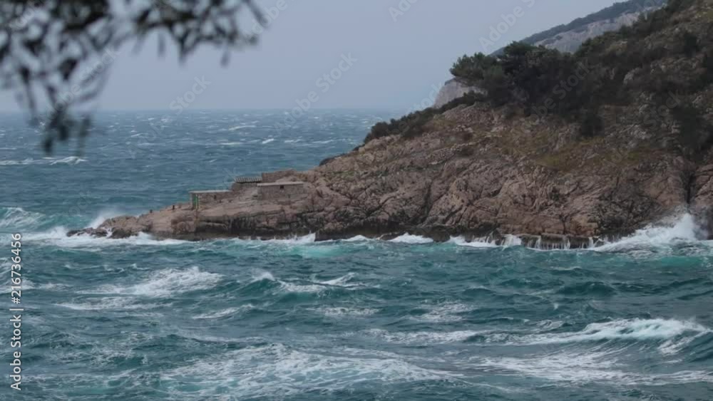 wavy sea during winter,waves are crushing in the shore wavy sea during winter,waves are crushing in the shore