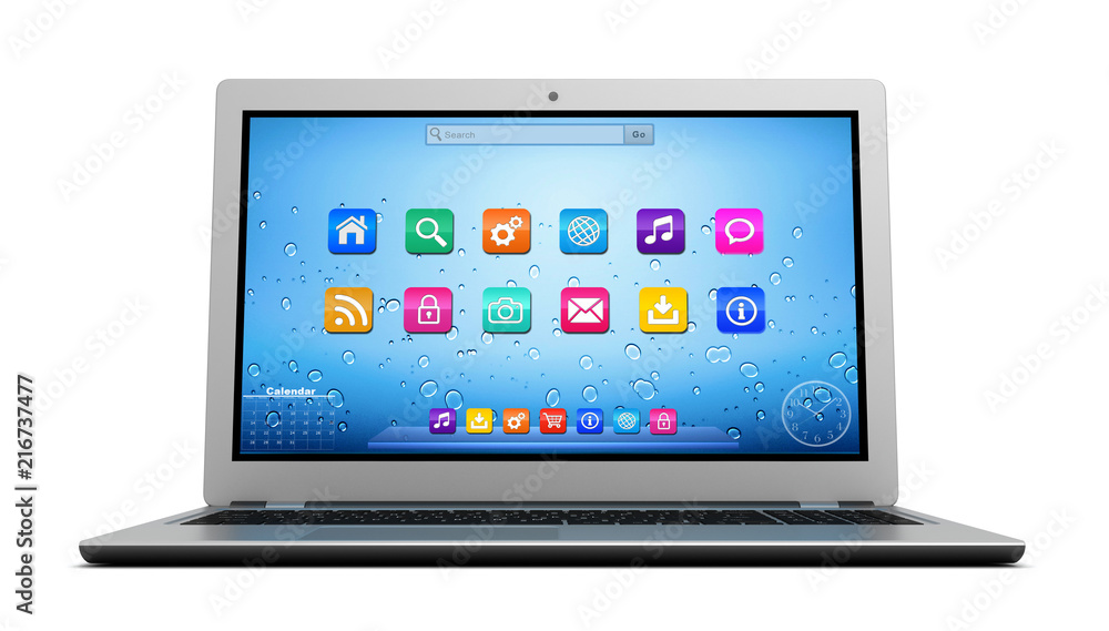 laptop computer single 3d illustration laptop computer single 3d illustration