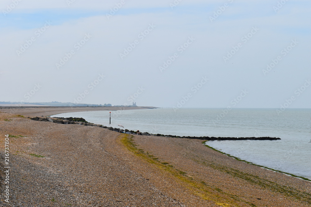 Minnis Bay to Reculver. Plan a great day out. Herne Bay, Kent, England, August, 2018
