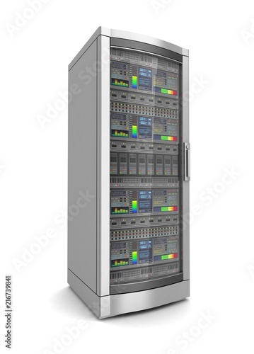 single network workstation server 3d illustration